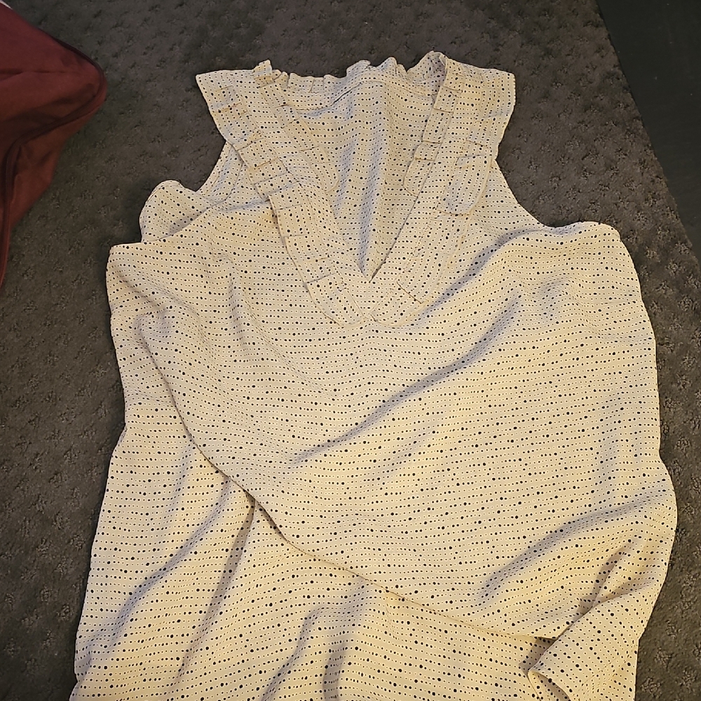 CAbi Cream Ruffled Blouse